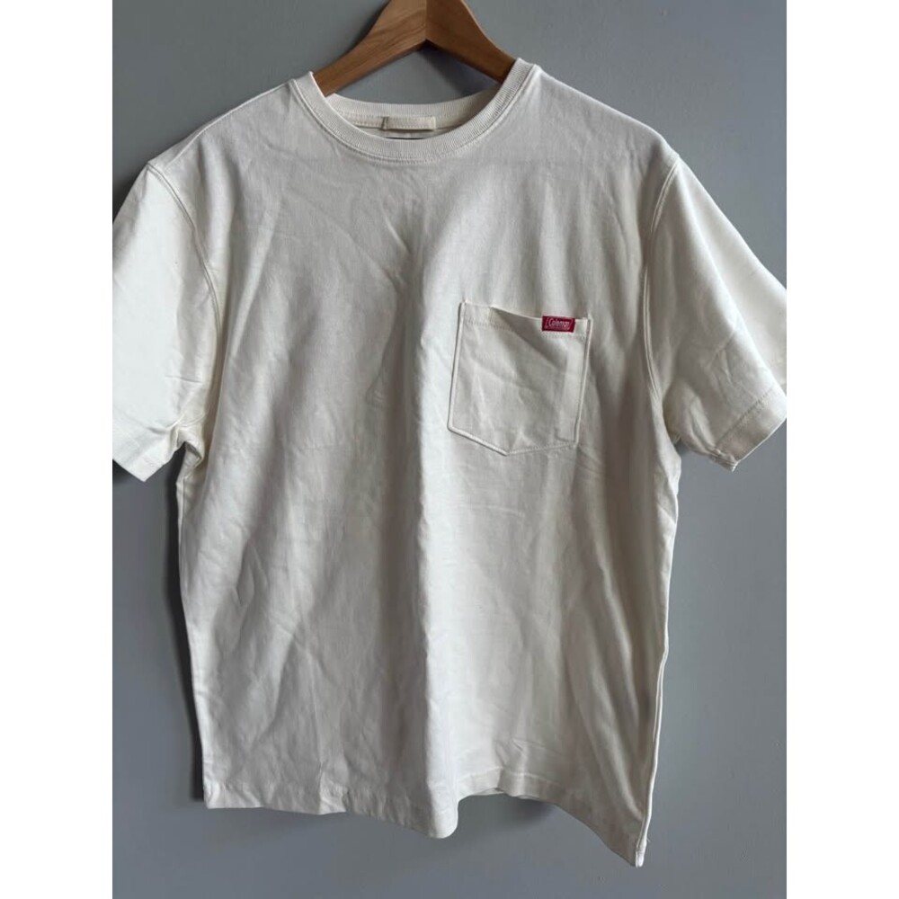 Coleman Heavyweight Pocket T-Shirt Men's Size M Cream Like New